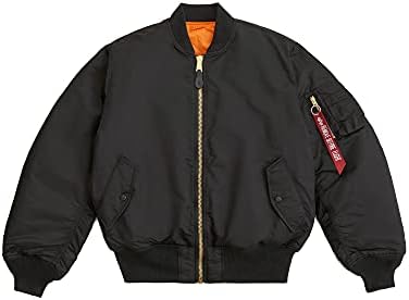 Куртка Alpha Industries MA-1 Бомбер - водонепроницаемая лётная куртка с реверсивной оранжевой подкладкой Alpha Industries