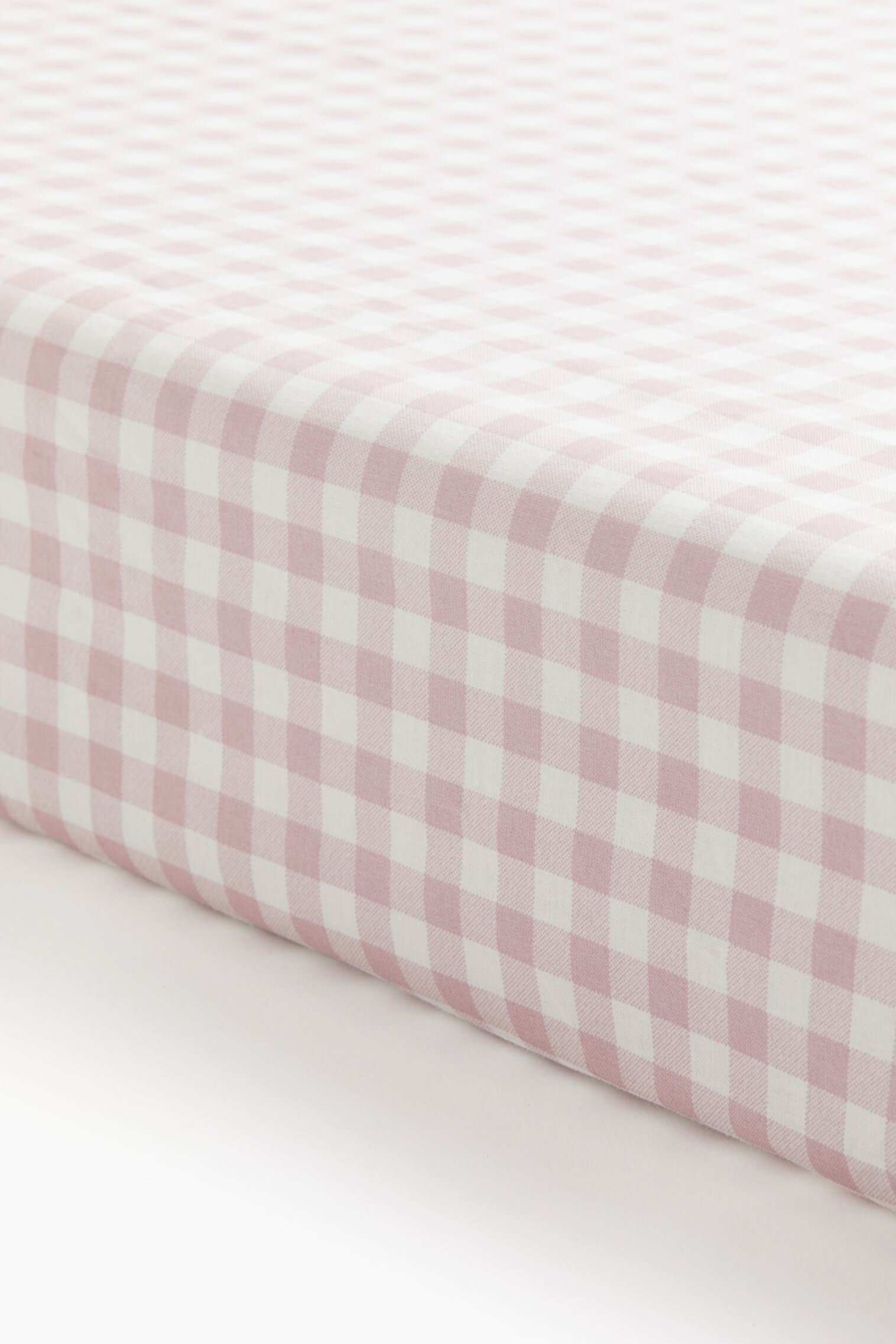 Gingham-Checked Fitted Crib Sheet H&M