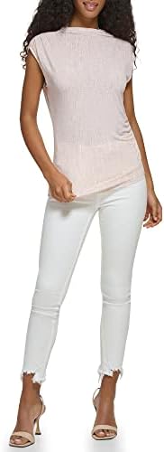 Calvin Klein Womens Sportswear Blouse,Rosewater Combo,L Calvin Klein