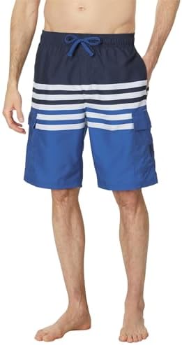 U.S. Polo Assn. Stripe Color-Block Cargo Swim Shorts U.S. Polo Assn.