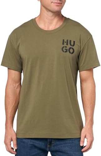 HUGO Men's Stacked Logo Cotton Stretch T-Shirt Hugo