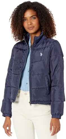 U.S. Polo Assn. Cropped Puffer Jacket Evening Blue LG U.S. Polo Assn.