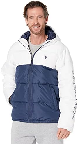 U.S. Polo Assn. Mens Color-blocked Padded Puffer U.S. Polo Assn.