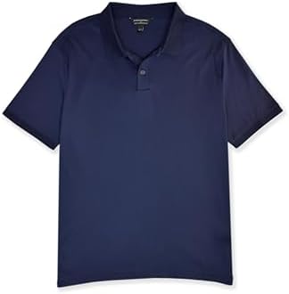 Banana Republic Mens 710638 Standard Fit Luxe Touch Cotton Two Button Dress Polo Shirt (Medium, Navy Blue) Banana Republic Factory