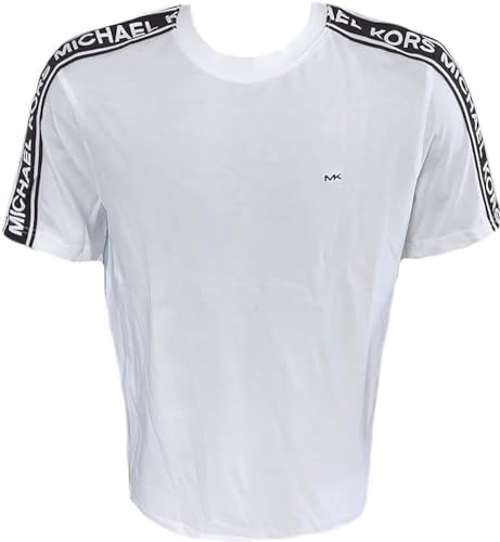 Michael Kors Mens 100% Cotton Black/White MK Logo Crew Neck T Shirt Large MICHAEL Michael Kors