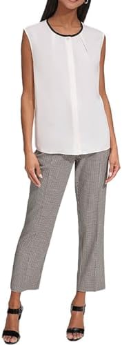 KARL LAGERFELD Paris Womens Textured Pleated Button-Down Top Karl Lagerfeld