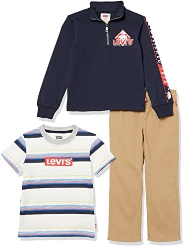 Levi's baby-boys Graphic T-shirt, Sweatshirt and Joggers 3-piece Outfit Set Levi"s