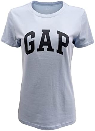 GAP Factory Womens Logo T-Shirt (Medium, Light Blue (Navy Logo)) Gap