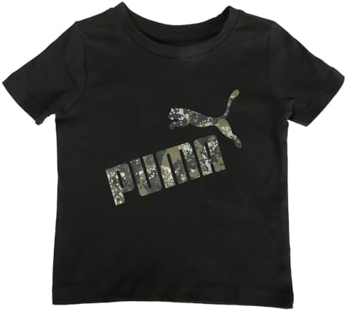 PUMA Toddler Boys Camouflage Crew Neck Short Sleeve Casual Tops Casual - Black Puma