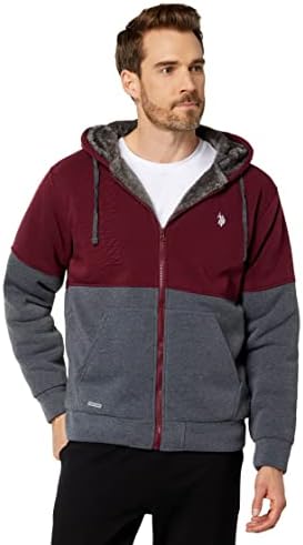 U.S. Polo Assn. Embossed Color-Block Hoodie Maroon Banner SM U.S. Polo Assn.