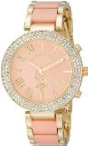 U.S. Polo Assn. Women's USC40063 Gold-Tone and Pink Bracelet Watch U.S. Polo Assn.