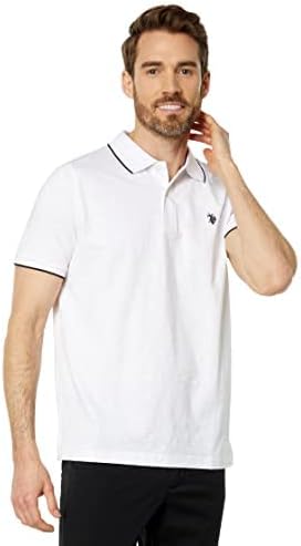 U.S. Polo Assn. Short Sleeve Slub Jersey Polo White LG U.S. Polo Assn.