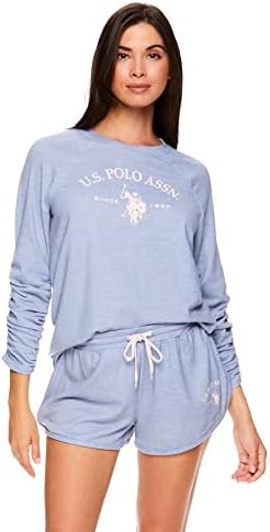 U.S. Polo Assn. Womens Long Sleeve Athletic shirt and Shorts Pajama Lounge Sleep Set U.S. Polo Assn.