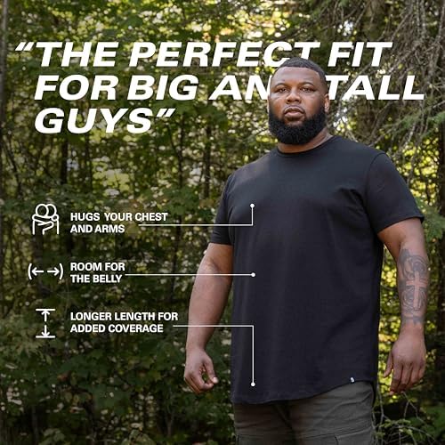 STRONGSIZE V-Neck T-Shirts for Men – Big and Tall Mens Stretch T Shirt Strongsize