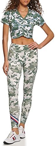 Tommy Hilfiger Women's High Rise Camo Print Interior Pockets Legging Tommy Hilfiger