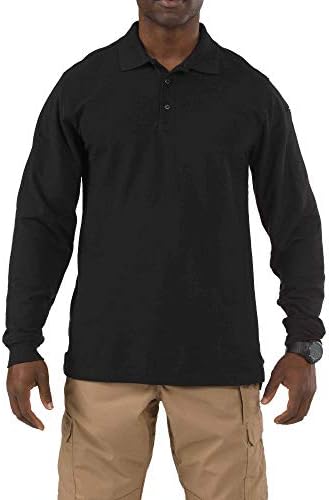 5.11 Tactical Men's Utility Long Sleeve Polo, Polyester-Cotton, Integrated Side Vents, Style 72057 5.11