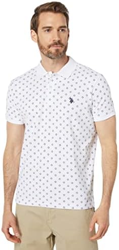 U.S. Polo Assn. Short Sleeve Ditzy Flowerprint Slim Fit Knit Shirt White XL U.S. Polo Assn.