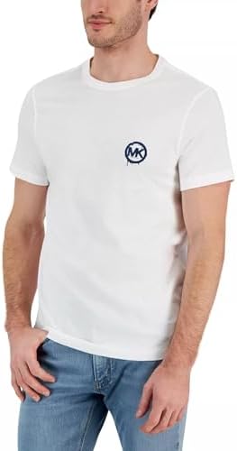 Michael Kors Tee Mens MK Melt Logo Drip Short-Sleeve T-Shirt in White (US, Alpha, Small, Regular, Regular) Michael Kors