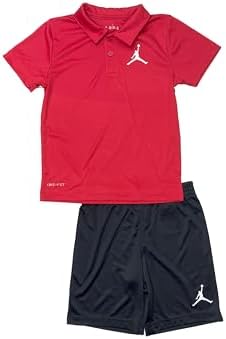 Jordan Little Boys Dri-Fit Polo T-Shirt And Shorts 2 Piece Set (R(75D102-KR5)/B, 2T) Nike