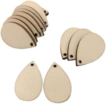 NUO RUI Unfinished Wood Teardrop Earrings Blank Cutouts Laser Cut Pendant Jewelry Blanks 25pcs NUO RUI