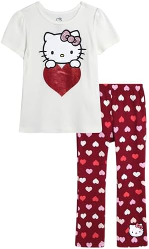 Hello Kitty Girls' Legging Set - 2 Piece Printed T-Shirt and Cozy Matching Leggings for Girls (2T-12) Hello Kitty