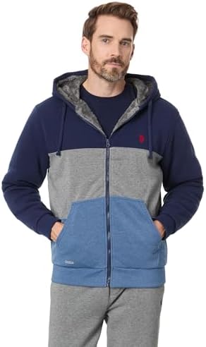 U.S. Polo Assn. Men's USPA Color-Block Full Zip Sherpa Hoodie U.S. Polo Assn.