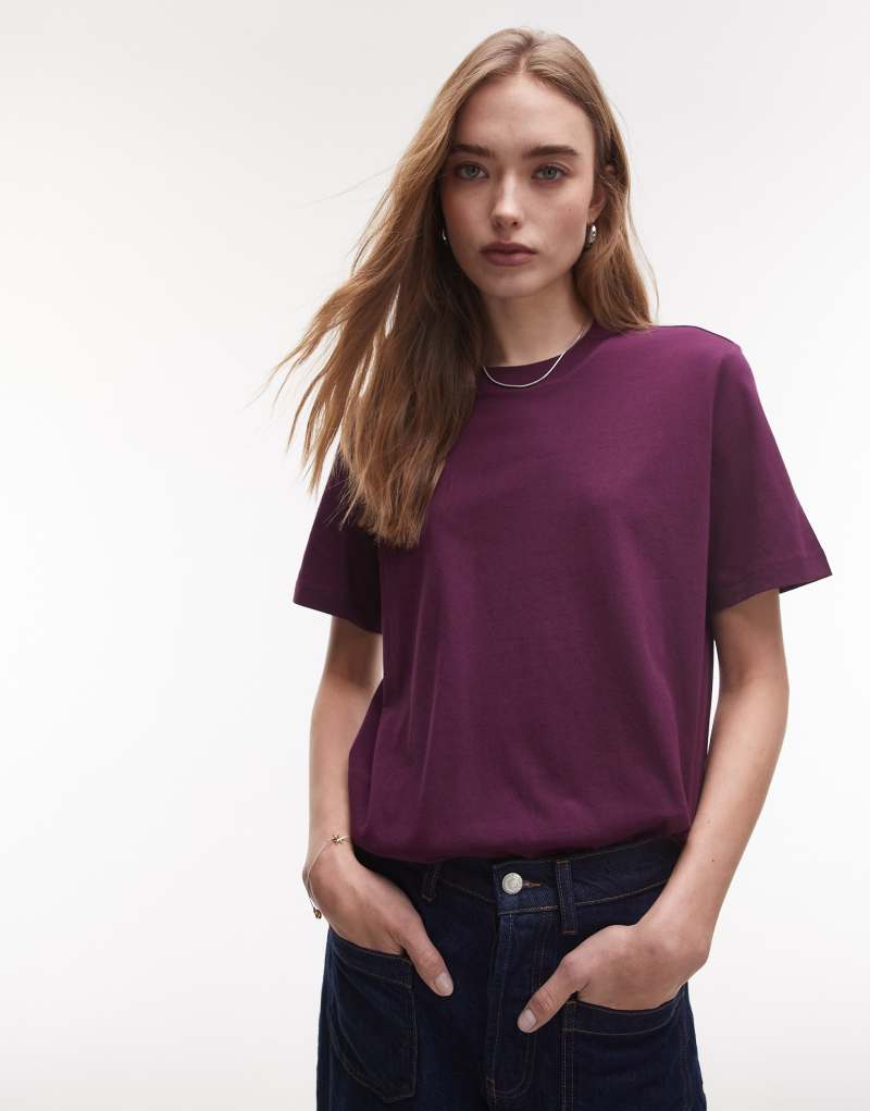 & Other Stories relaxed short sleeve T-shirt in plum & Other Stories