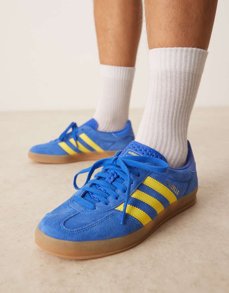 adidas Originals Gazelle Indoor sneakers in blue and yellow Adidas