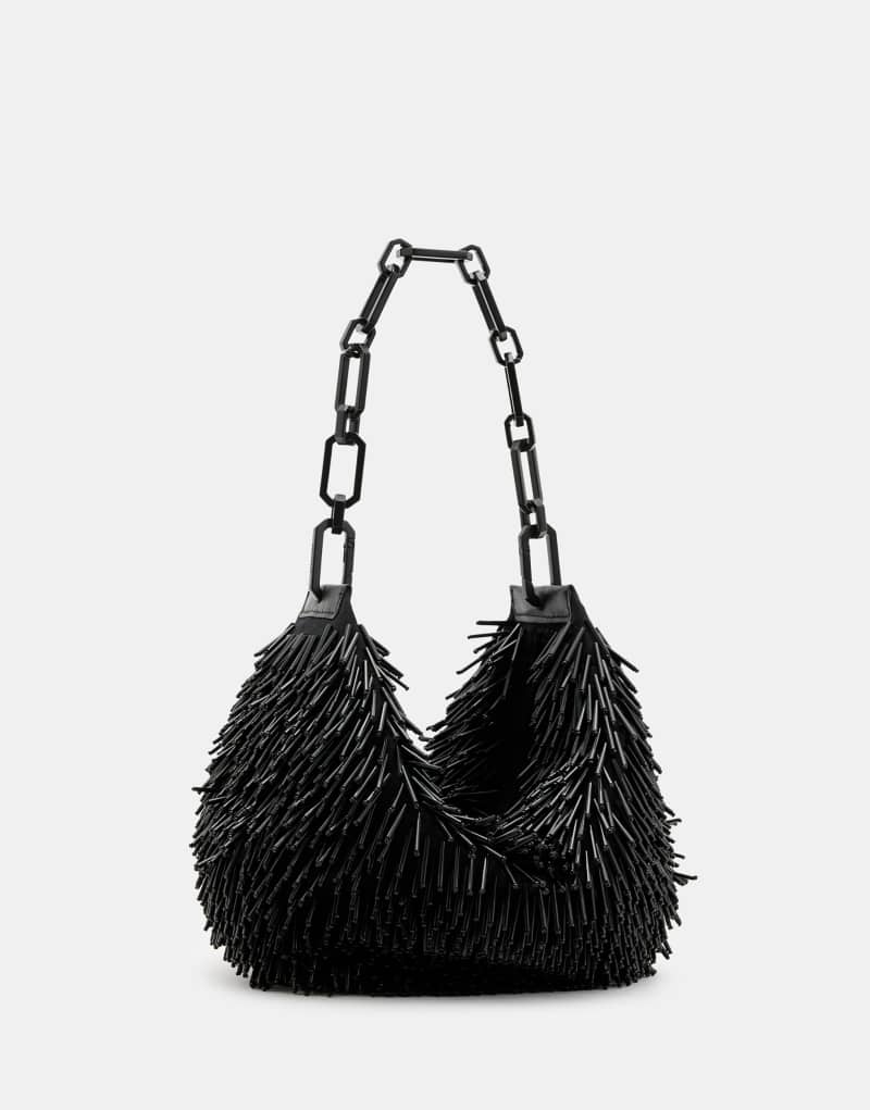 Allsaints Madea chain bag with beads in black AllSaints