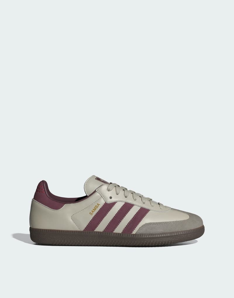 adidas Originals Samba OG sneakers in gray and maroon Adidas