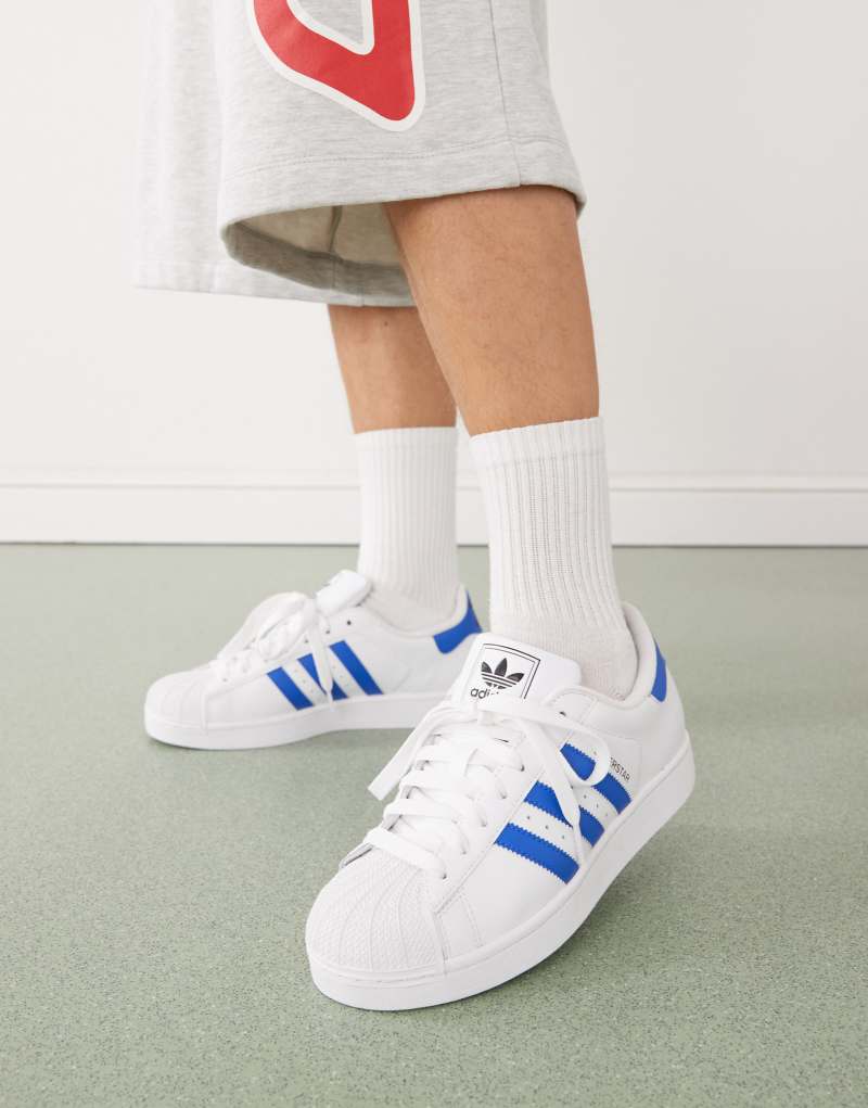 adidas Originals Superstar II sneakers in white and blue Adidas