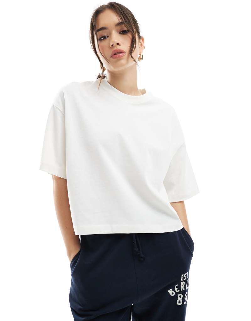 Bershka boxy oversized t-shirt in white Bershka