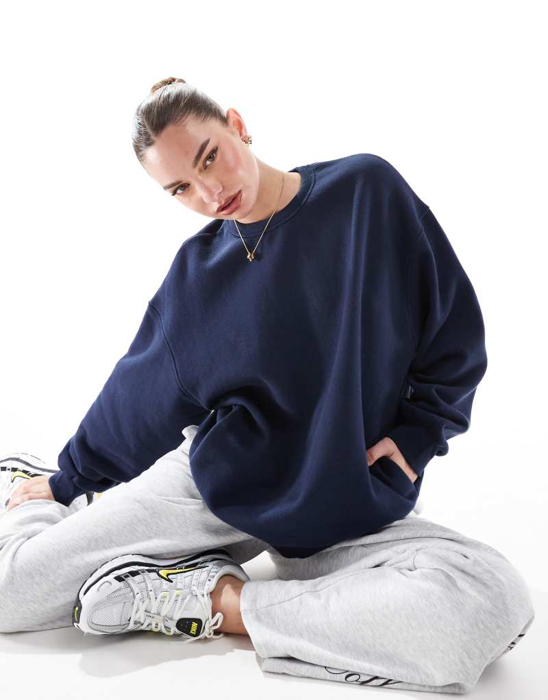 Bershka oversized sweatshirt in navy Bershka