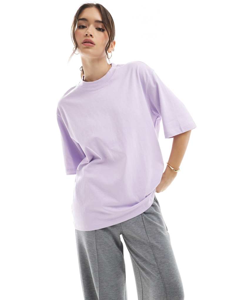 Bershka oversized boyfriend T-shirt in lilac Bershka