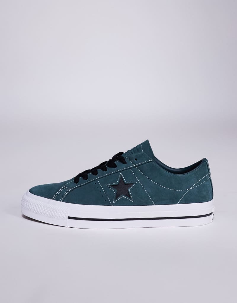 Converse One Star Pro sneakers in dark green with black detail  Converse