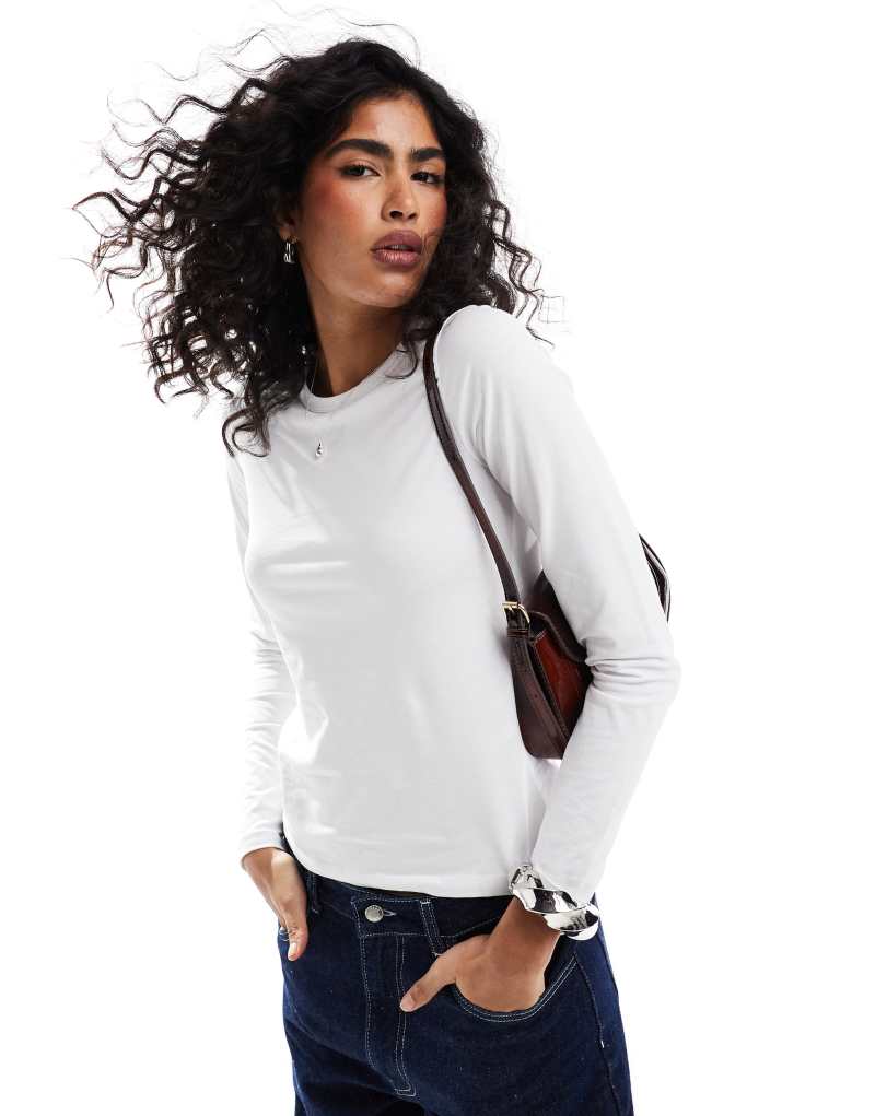 JJXX Gigi long sleeve t-shirt in white Jjxx