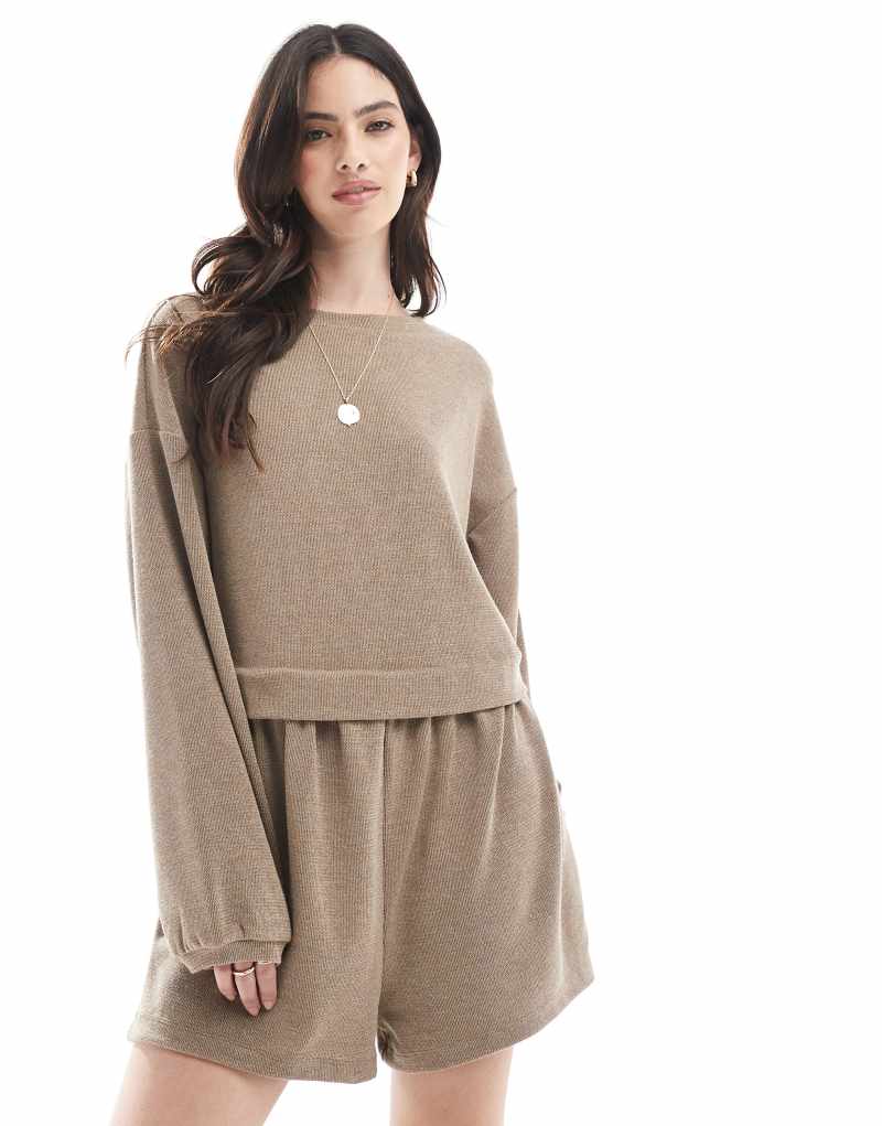 Miss Selfridge soft touch loose romper in mocha Miss Selfridge