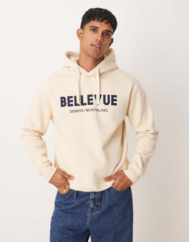 Mango 'Bellevue' regular fit hoodie in cream Mango