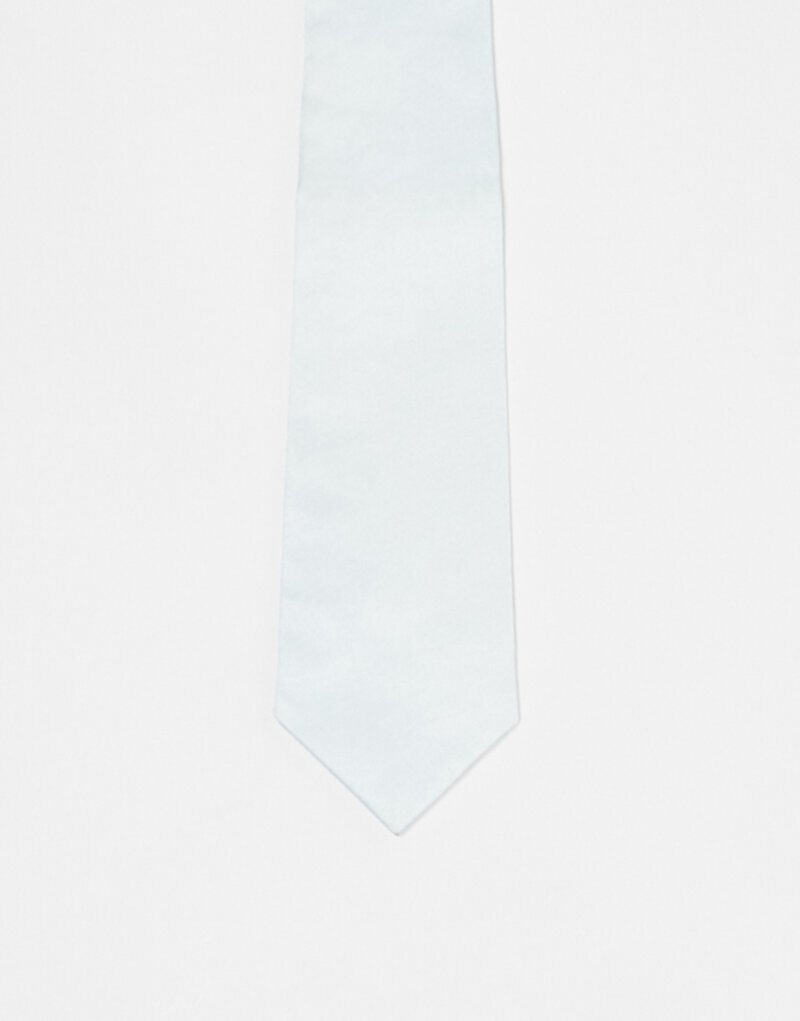 Six Stories satin tie in ice blue Six Stories