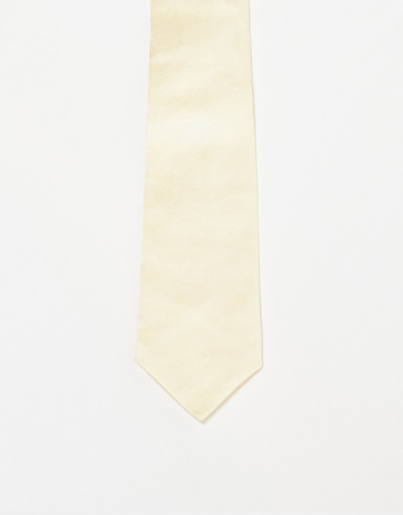 Six Stories satin tie in lemon Six Stories