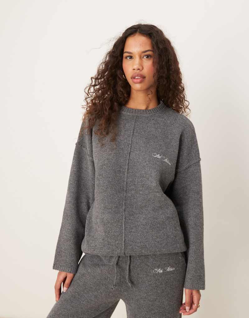 Six Stories knitted oversized sweater in gray - part of a set Six Stories