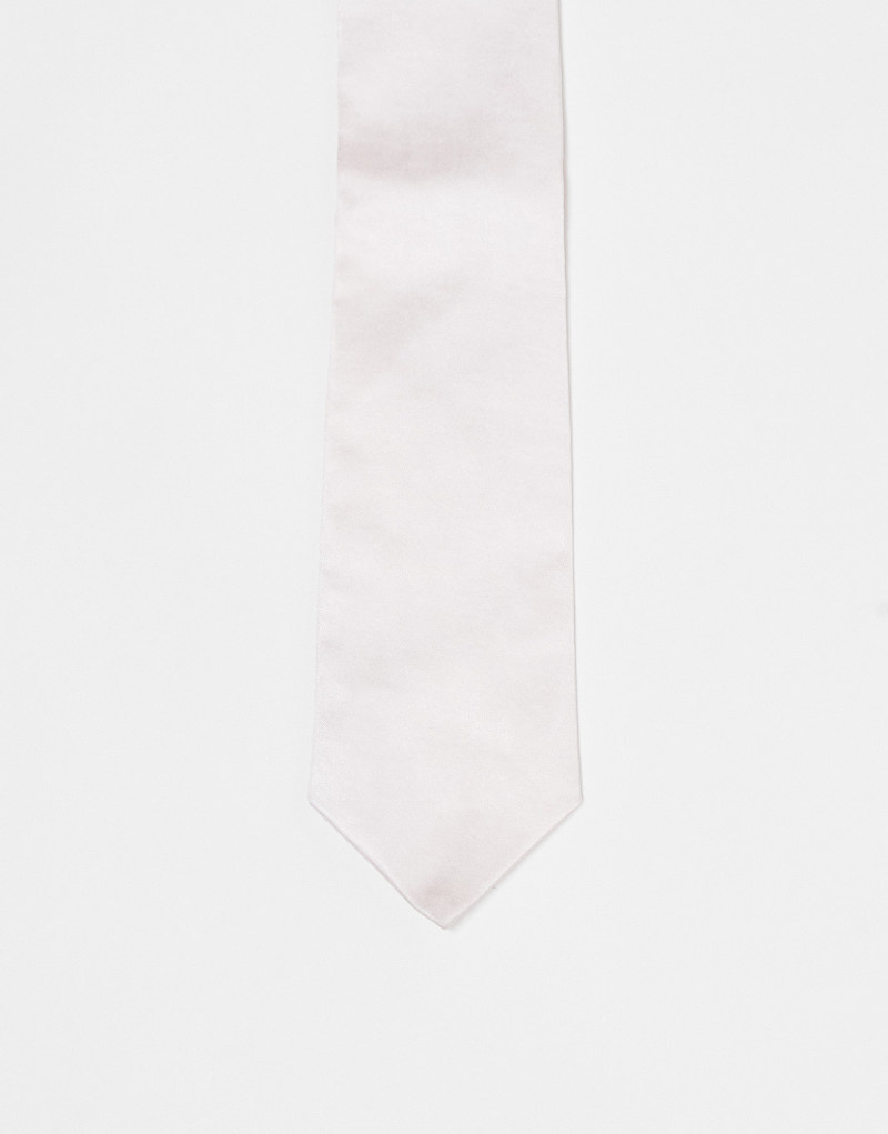 Six Stories satin tie in powder pink Six Stories