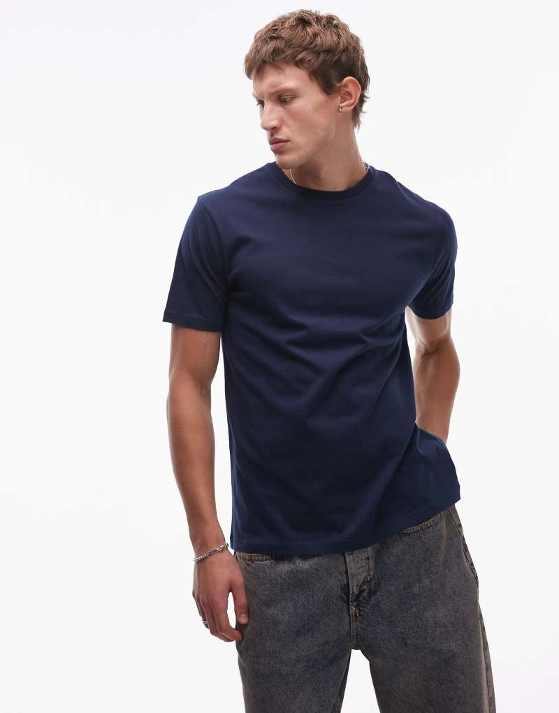 Topman regular fit t-shirt in navy Topman