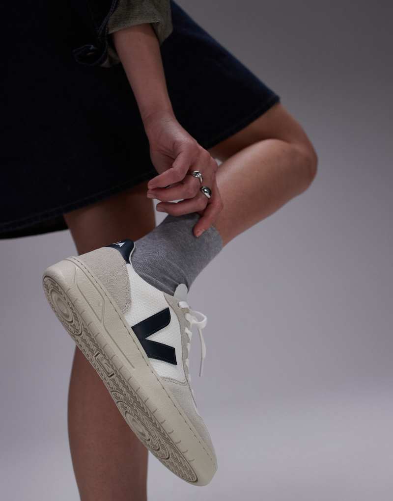 VEJA V-10 suede sneakers in white nautico b mesh Veja