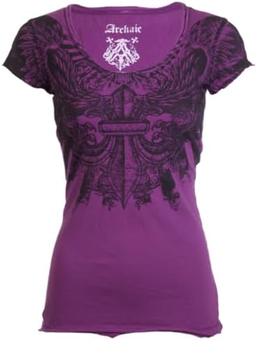 Archaic by Affliction Women's T-Shirt Heart Torn Xtreme Couture