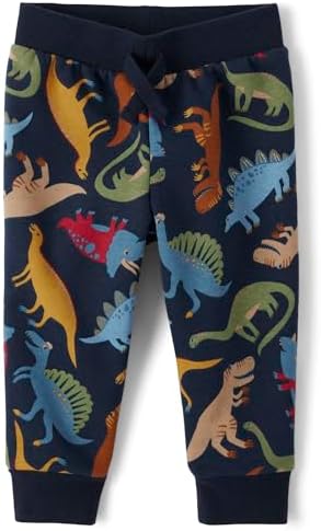 The Children's Place,Baby Boys,and Toddler Fleece Jogger Pants,Blue Dino,5 Years The Children"s Place