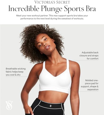 Victoria's Secret Women's VSX Incredible Plunge Sports Bra, High Impact Underwire (32A-38DD) Victoria"s Secret