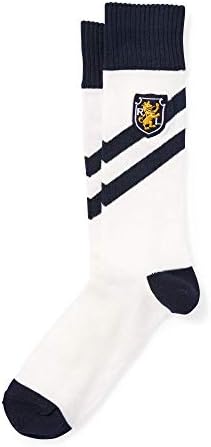 POLO RALPH LAUREN MENs Striped Crest Trouser Socks,Size 6-12 (WHITE) Polo Ralph Lauren