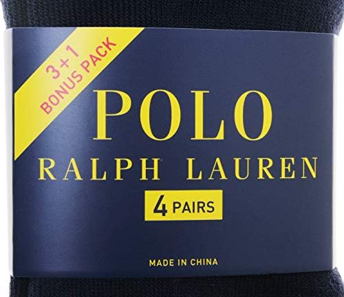 Polo Ralph Lauren 4 Pairs No Show Socks; Black/White/Navy/Grey (Shoe Size 6-12.5) Ra Ralph Lauren