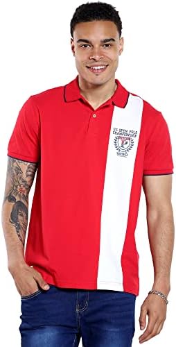 U.S. Polo Assn. Short Sleeve Slim Fit Vertical Pieced Pique Polo Engine Red XL U.S. Polo Assn.